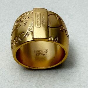 Coach Gold Engraved Ring
